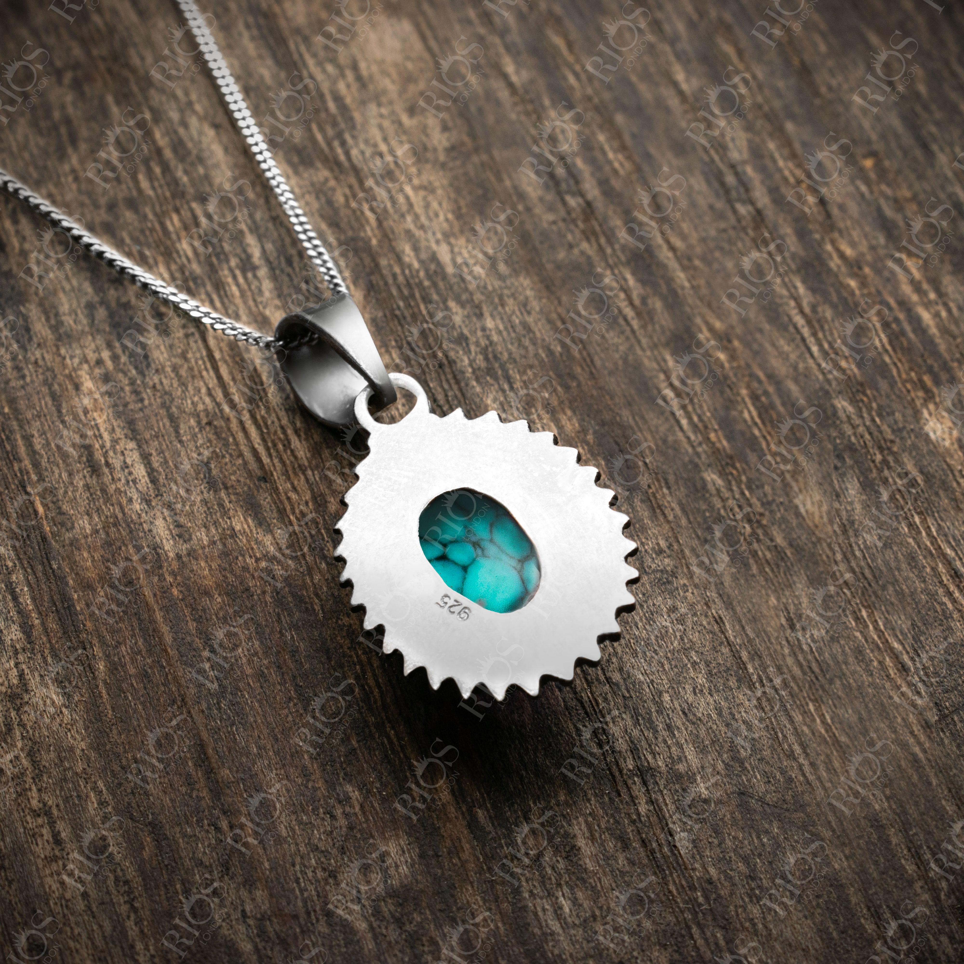 925 Sterling Silver Turquoise 2024 Necklace