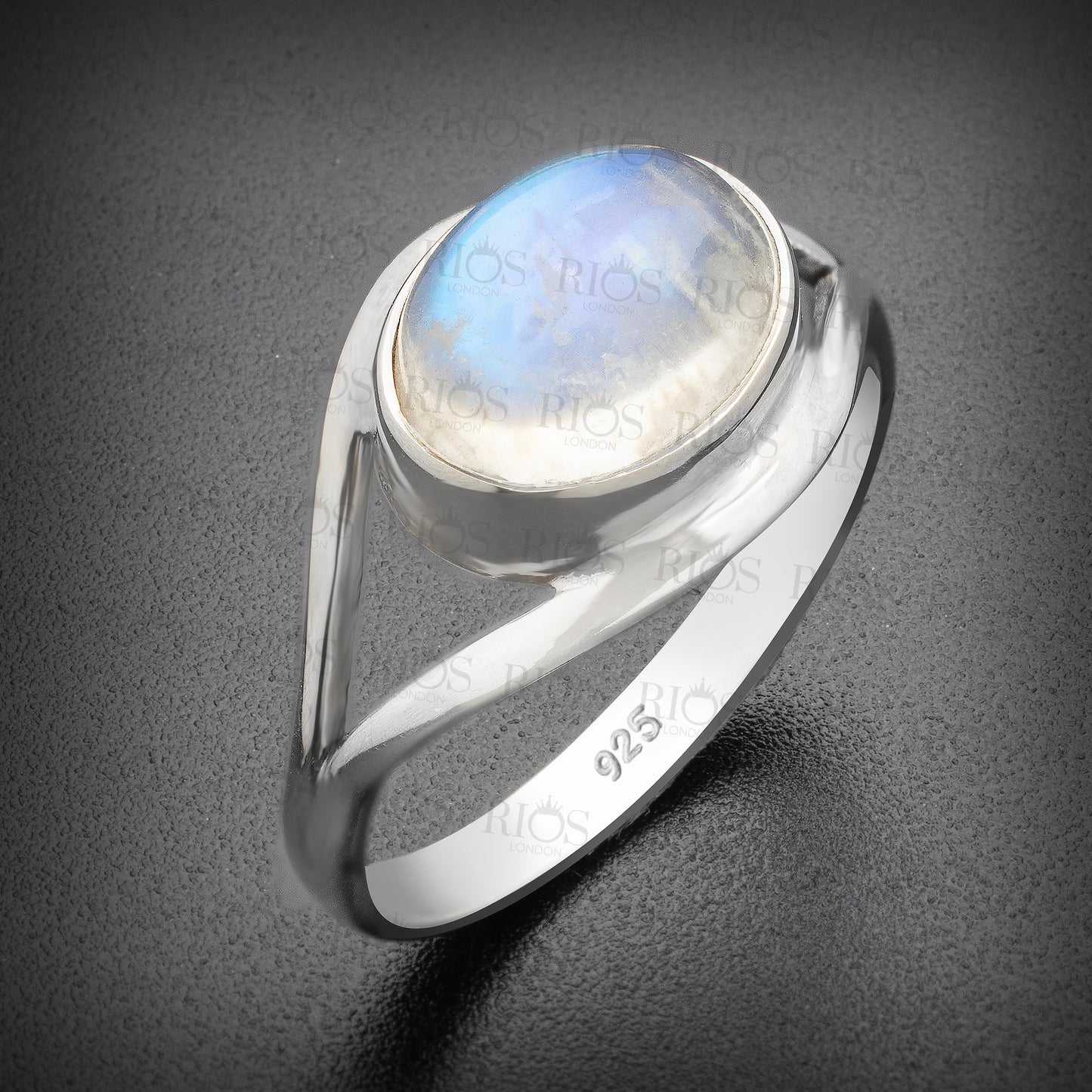 New Natural MOONSTONE 925 Sterling Silver Elegant Women Gemstone Ring Gift Boxed