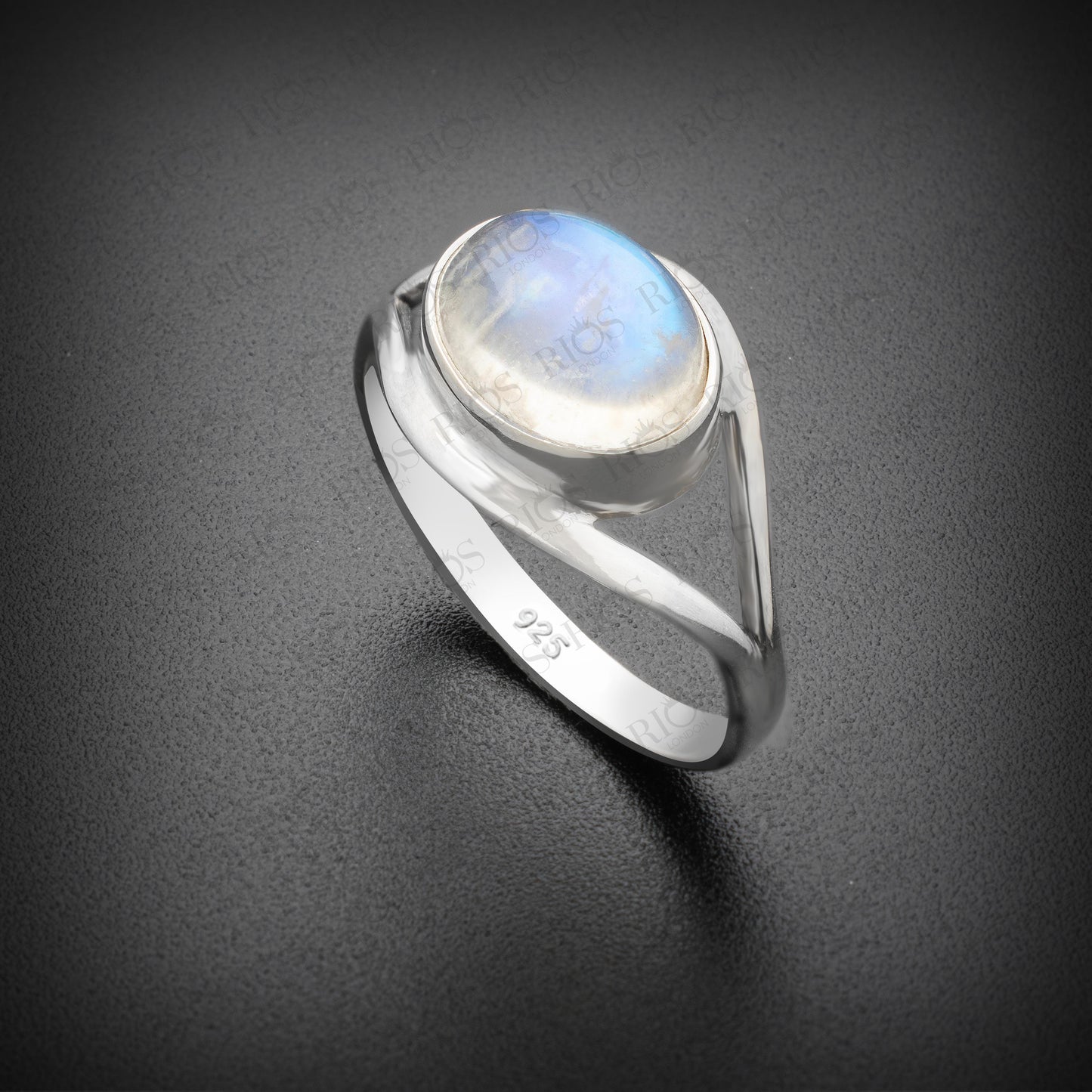 New Natural MOONSTONE 925 Sterling Silver Elegant Women Gemstone Ring Gift Boxed